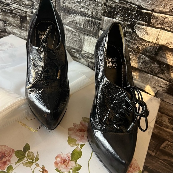 Nando Muzi Italia Patent leather lace up pumps - Picture 4 of 6